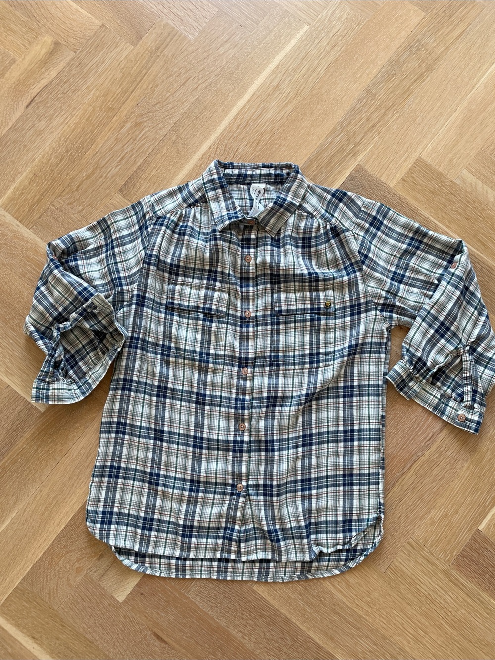 Ever 3/4 sleeve lightweight flannel shirt Barneys NY